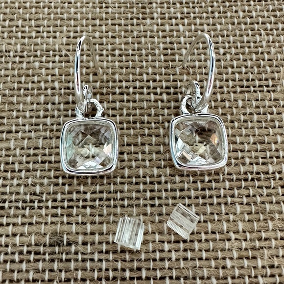 Origami Owl Silver Swarovski Crystal Drop Earrings - NWT - Picture 1 of 3
